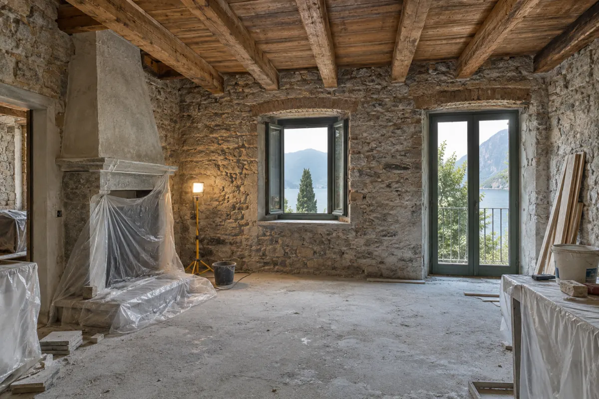 Salone in ristrutturazione, prima dei lavori